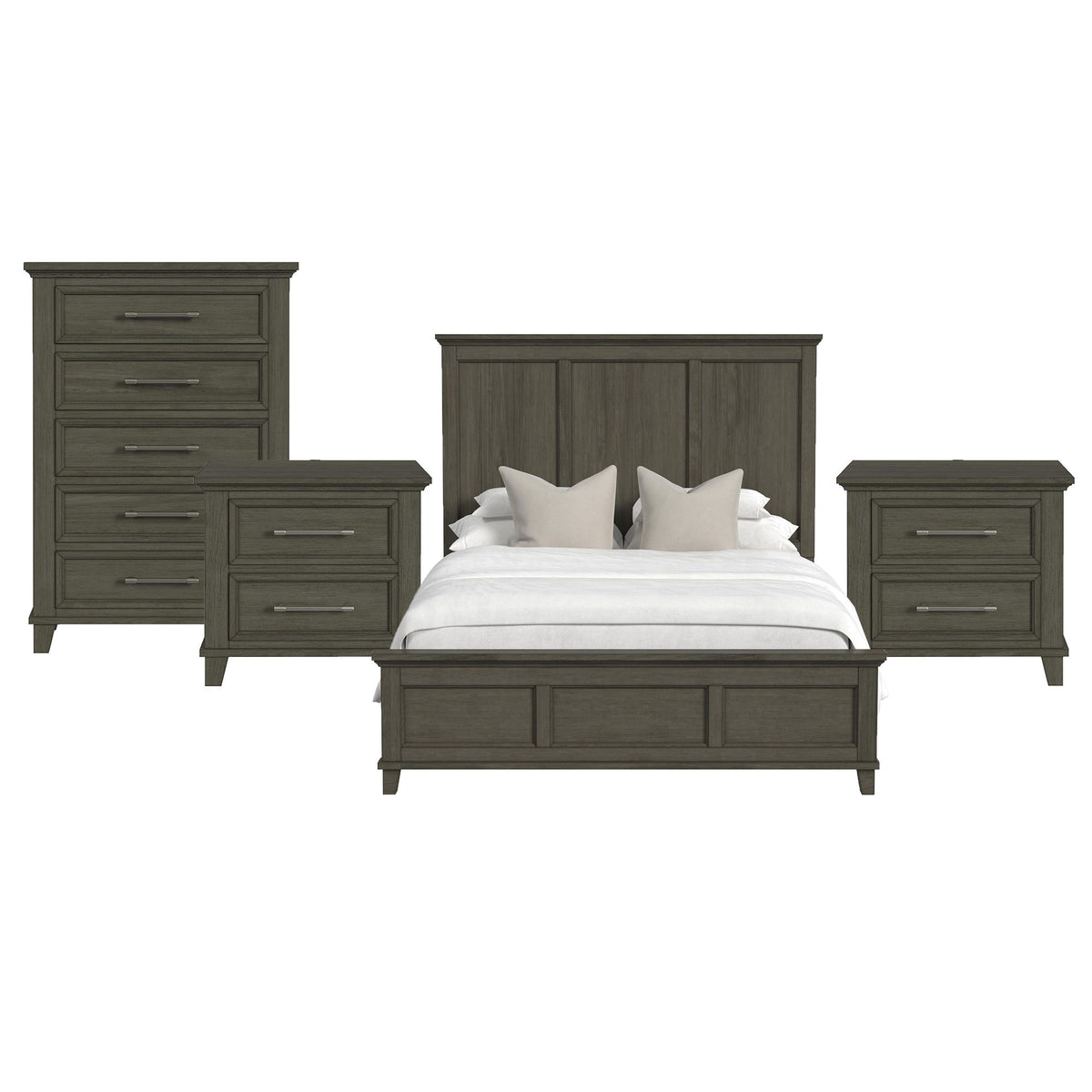 Canterbury Panel Bedroom Set in Dark Gray by Elements International, view 2