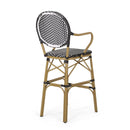 Outdoor Wicker And Aluminum French Barstools (Set of 2)