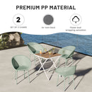 2 Pack Lounge Chair Set & Folding Square Table