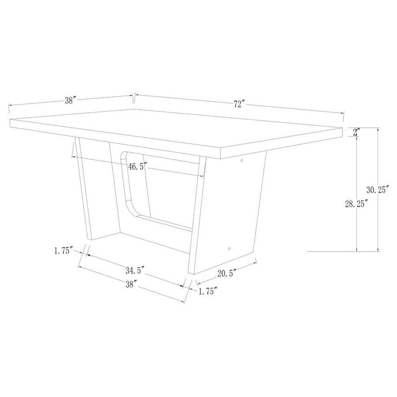 Sherry - Rectangular Marble Top Dining Table Set