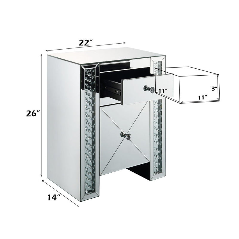 Maisha - Accent Table - Mirrored & Faux Crystals