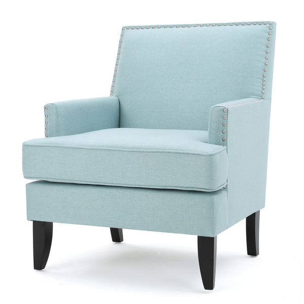 Serenada - Upholstered Fabric Club Chair With Nailhead Trim And Tapered Birch Legs