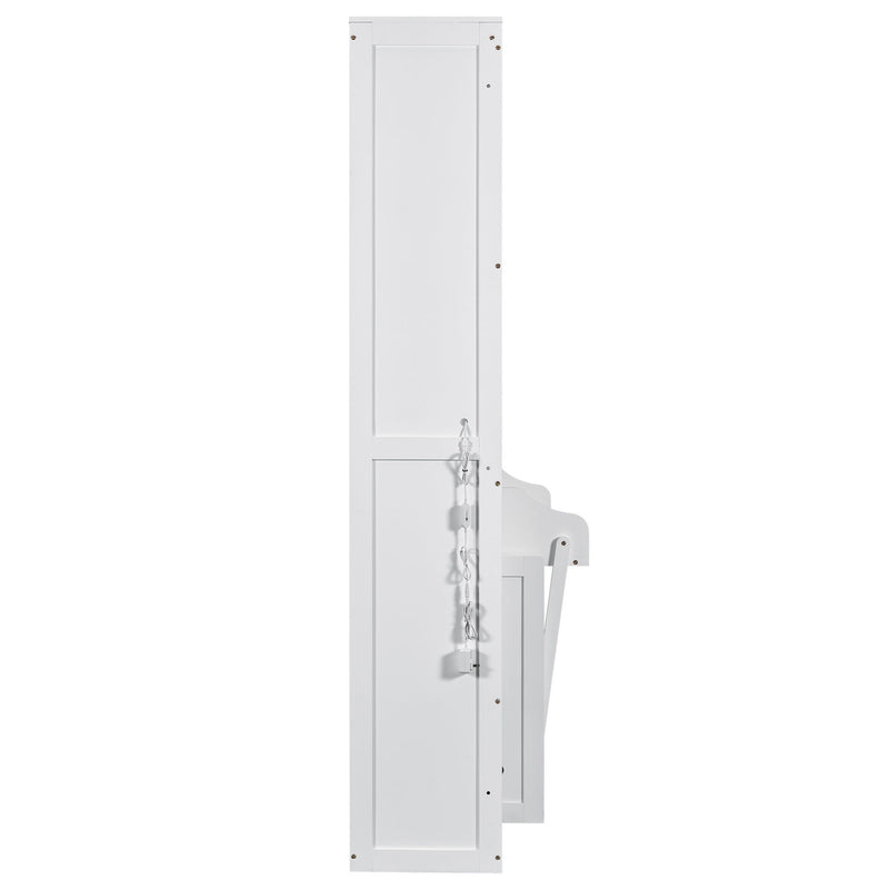 French Style Murphy Platform Bed With Shelf, Side Cabinets, Drawers And LED