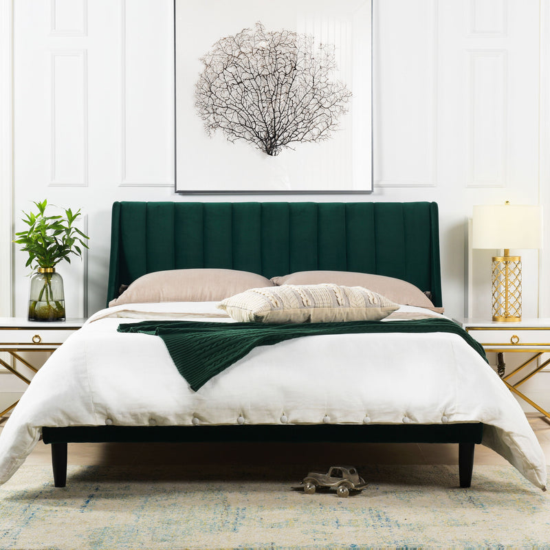 Aspen - Vertical Tufted Modern Headboard Platform Bed Set