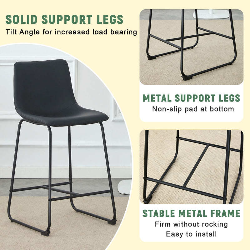 Retro Bar Chairs, Comfortable Stools (Set of 2)