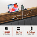 Upholstered Platform Bed Frame With Storage Drawers, USB Ports, LED Lights