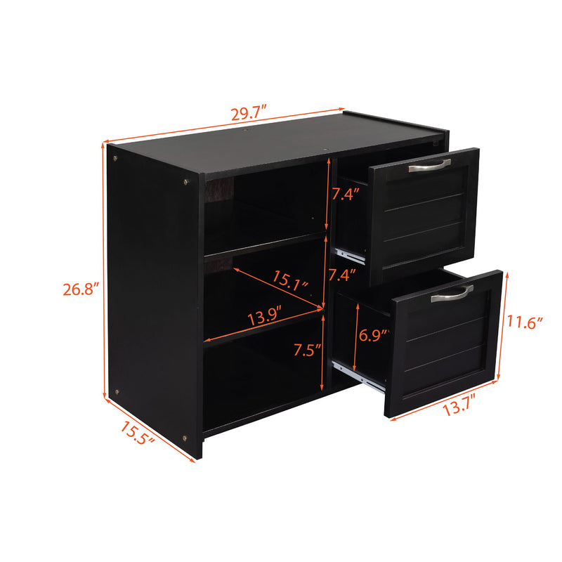 Loft Low Bed With Cabinets, Shelves And Slide