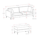Ava - Mid Century Sofa With Ottoman Set