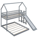 House Bunk Bed With Slide And Built In Ladder
