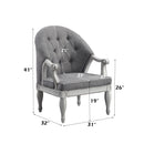 Florian - Chair - Gray Fabric & Antique White