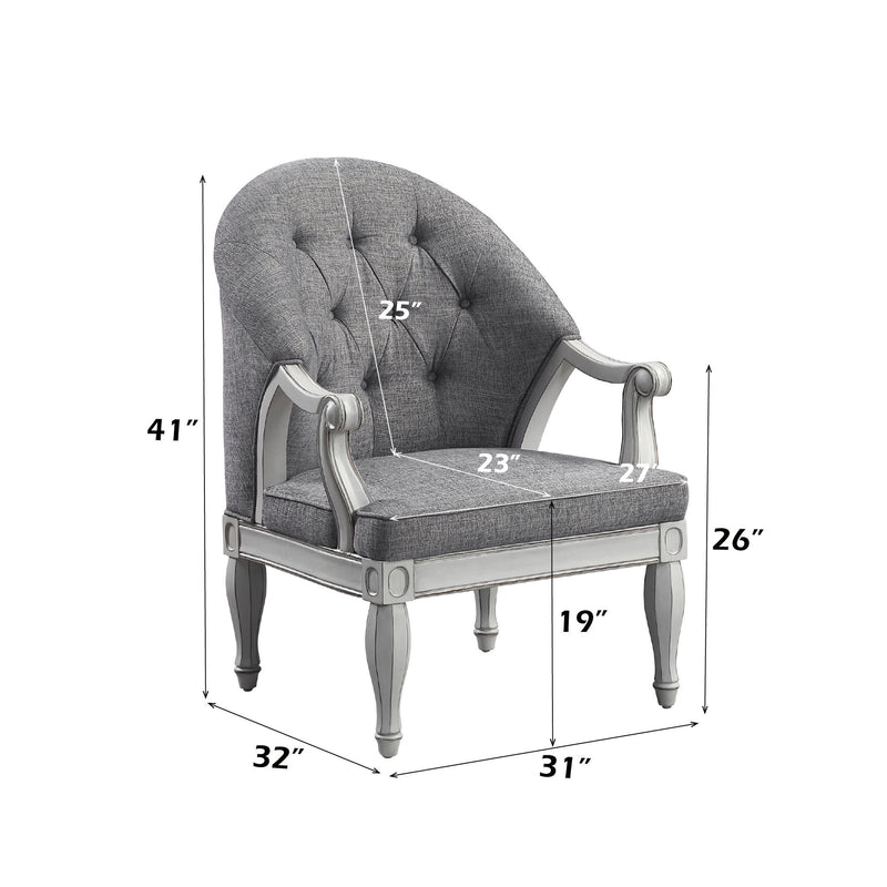 Florian - Chair - Gray & Antique White