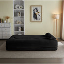 Floor Convertible Sleeper Sofa Bed With 2 Pillows