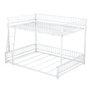 Bunk Bed Frame With Ladder And Safety Guardrails