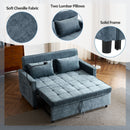 Pull-Out Sleeper Sofa With Reversible Backrest Cushion, Side Pockets, 2 USB Ports And A Phone Holder For Living Room