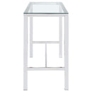 Tolbert - Rectangular Glass Top Pub Bar Table - Chrome
