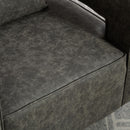 Swivel Accent Open Back Barrel Chair With Weathered Base