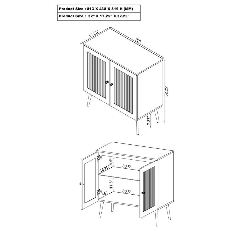 Nieta - 2 Door Engineered Wood Accent Cabinet - White High Gloss