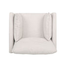 Contemporary Fabric Club Chair With Birch Wood Legs - Beige