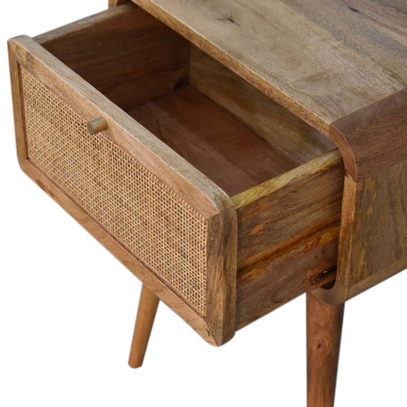 Mini Woven Nightstand - Oak