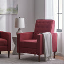 Mid-Century Modern Recliner With Button Tufted Waffle Stitch