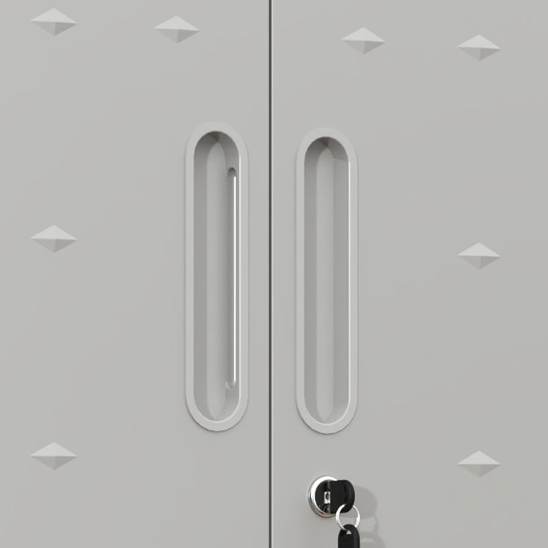 Metal Wall Mounted Tool Storage Cabinet With 2 Locking Doors, Adjustable Shelf, And Drawer