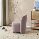 Modern Low Back Accent Upholstered Armless Living Room Chairs, Round Feet