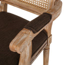 Elegant French Country Style Dining Chair With Cane Backrest