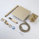 12" Ceiling Mount Shower System With Rain Mixer And Handheld Shower