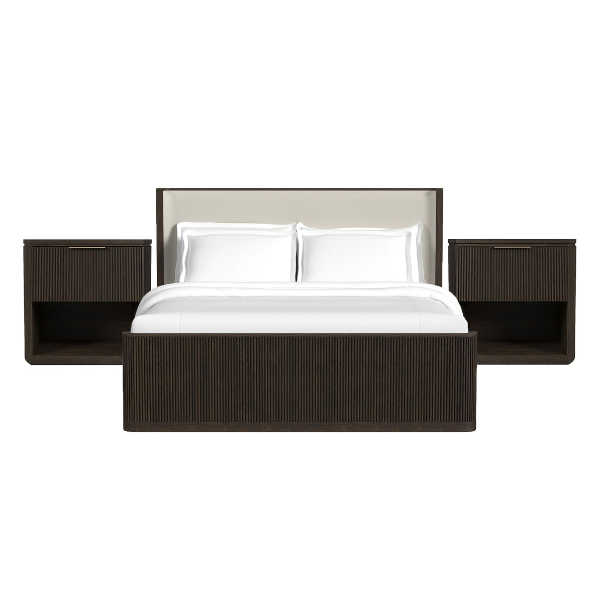 Sylvie Bedroom Set With Upholstered Bed in Dark Brown by Elements International, view 4