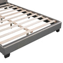 Upholstered Leather Platform Bed With Rabbit Ornament