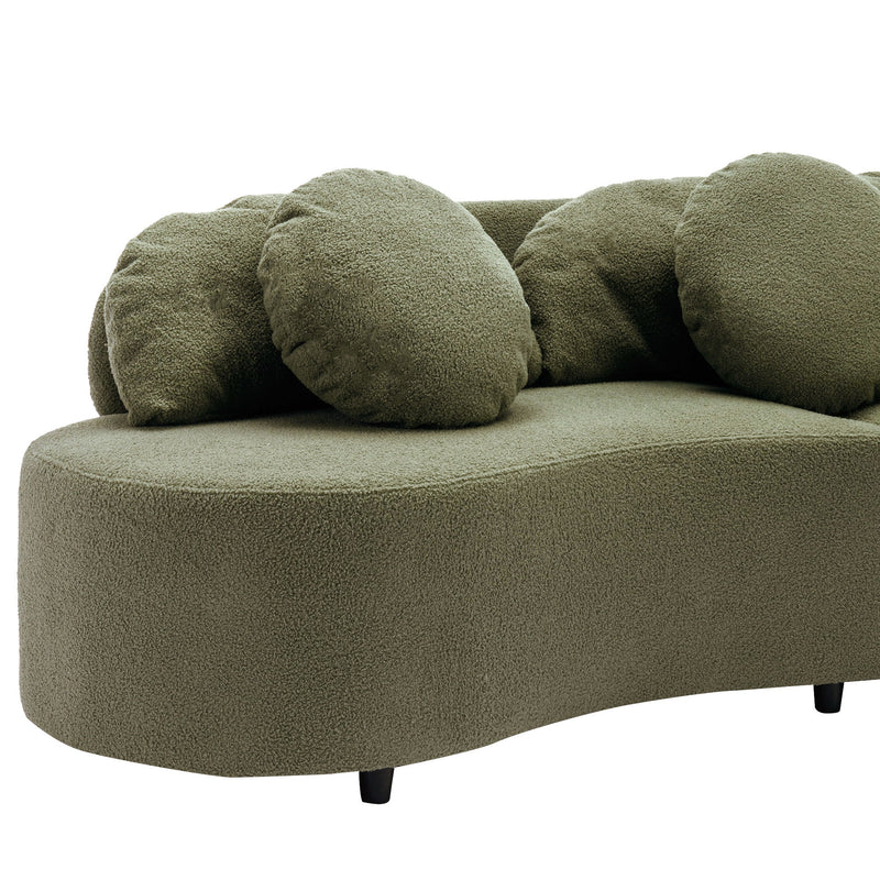 Modern Living Room Sofa Lamb Velvet Upholstered For Home