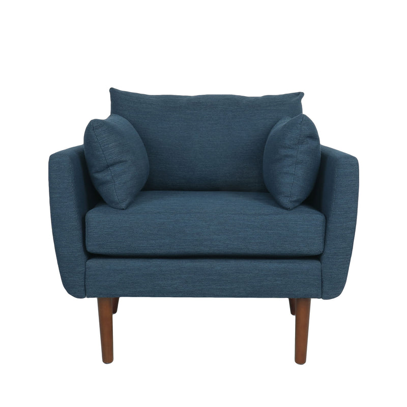 Luminate - Upholstered Fabric Club Chair With Tapered Legs And 2 Accent Pillows