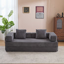 Floor Couch, Convertible Floor Sofa Bed With Pillow Back Support Armrest