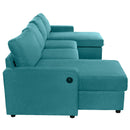 Convertible Sectional Sofa With Storage Chaise Lounges And USB Ports