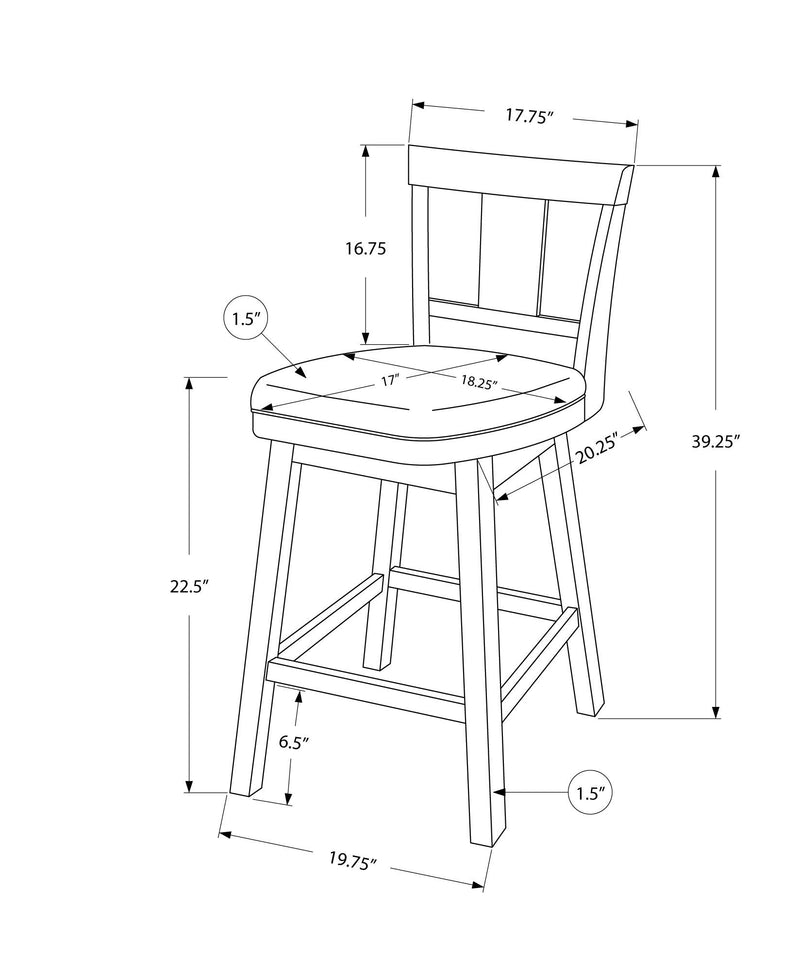 Swivel Bar Stool Counter Height, Transitional (Set of 2)