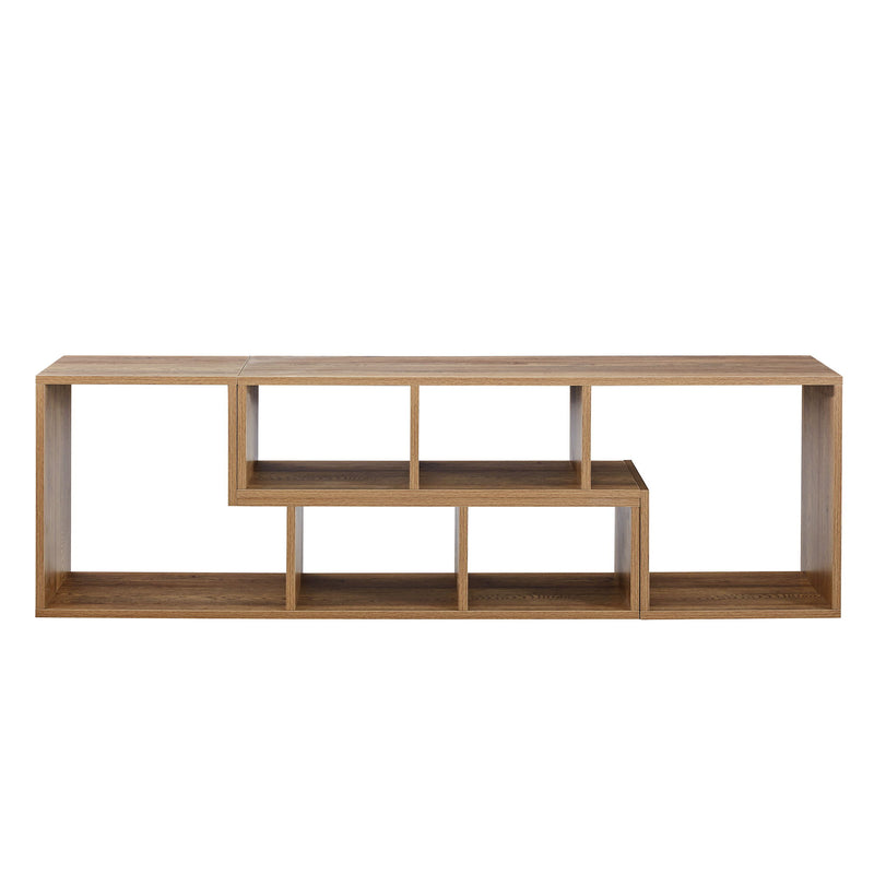 Minimalist Cube TV Stand With Adjustable Open Storage Shelves