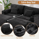 Plush Oversized Double Chaise Lounge Sofa Bed With USB Ports And Cup Holders