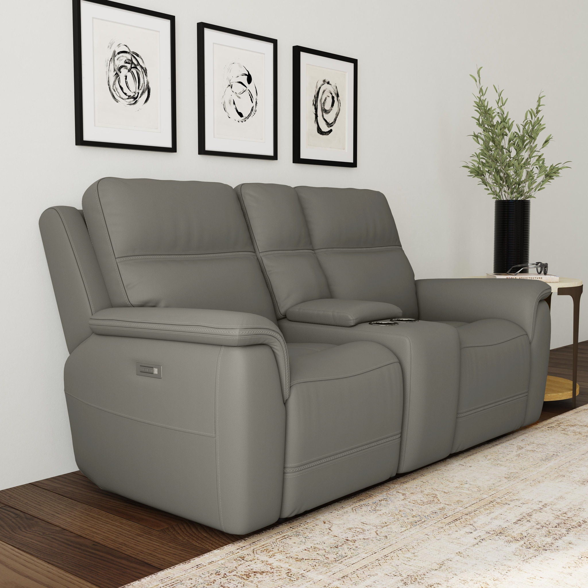 Sawyer - Power Reclining Loveseat With Console, Power Headrests, Lumbar