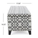 Quotient - Upholstered Storage Ottoman With Tapered Block Feet - Gray / White