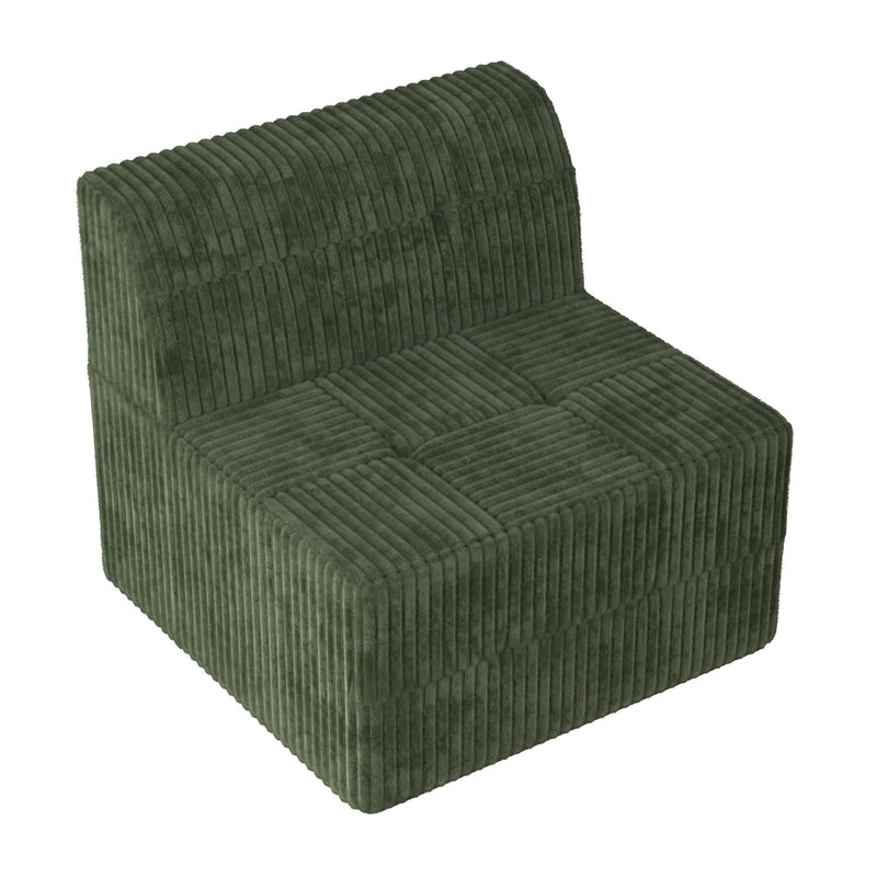 Modern Minimalist Corduroy Sleeper Sofa, Compressed Sectional Single Seat