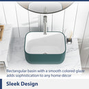 Square Vessel Bathroom Sink - Green