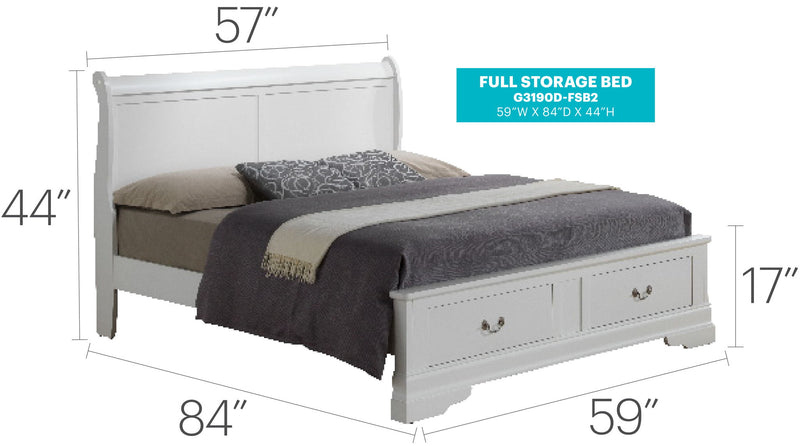 Louis Phillipe - Storage Bed