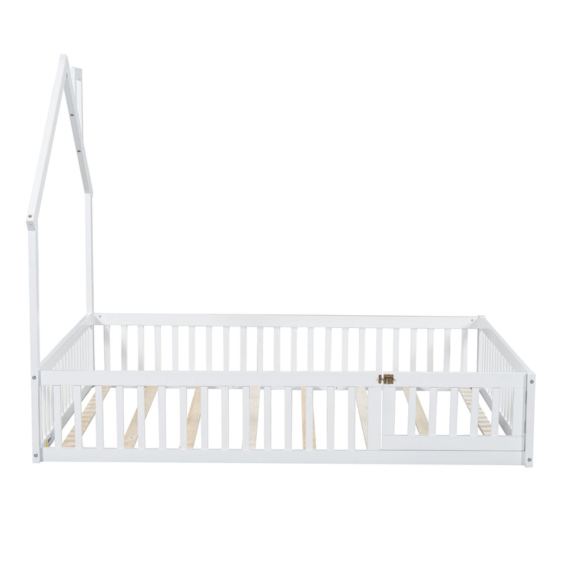 House Platform Bed With Guardrail