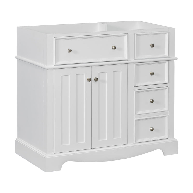 Vanity Without Basin Sink, Frame Bathroom Storage Cabinet, Freestanding Vanity With 3 Drawers & Adjustable Shelf