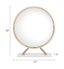 Midriaks - Mirror & Stool - Synthetic Leather , White & Gold