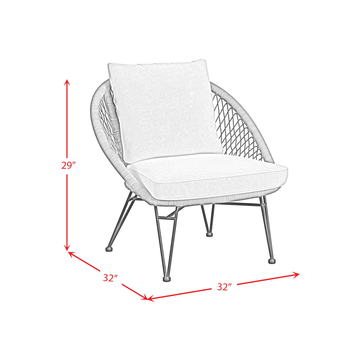 Grace 4 Piece Outdoor Seating Set in Beige / Natural by Elements International, view 3