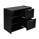 Low Twin Size Loft Bed with Cabinets, Shelves and Slide - Espresso(OLD SKU :LP000503AAP)