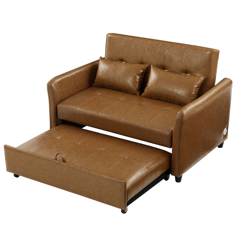 Convertible Sleeper Bed, Adjustable Oversized Armchair With 3 USB Ports