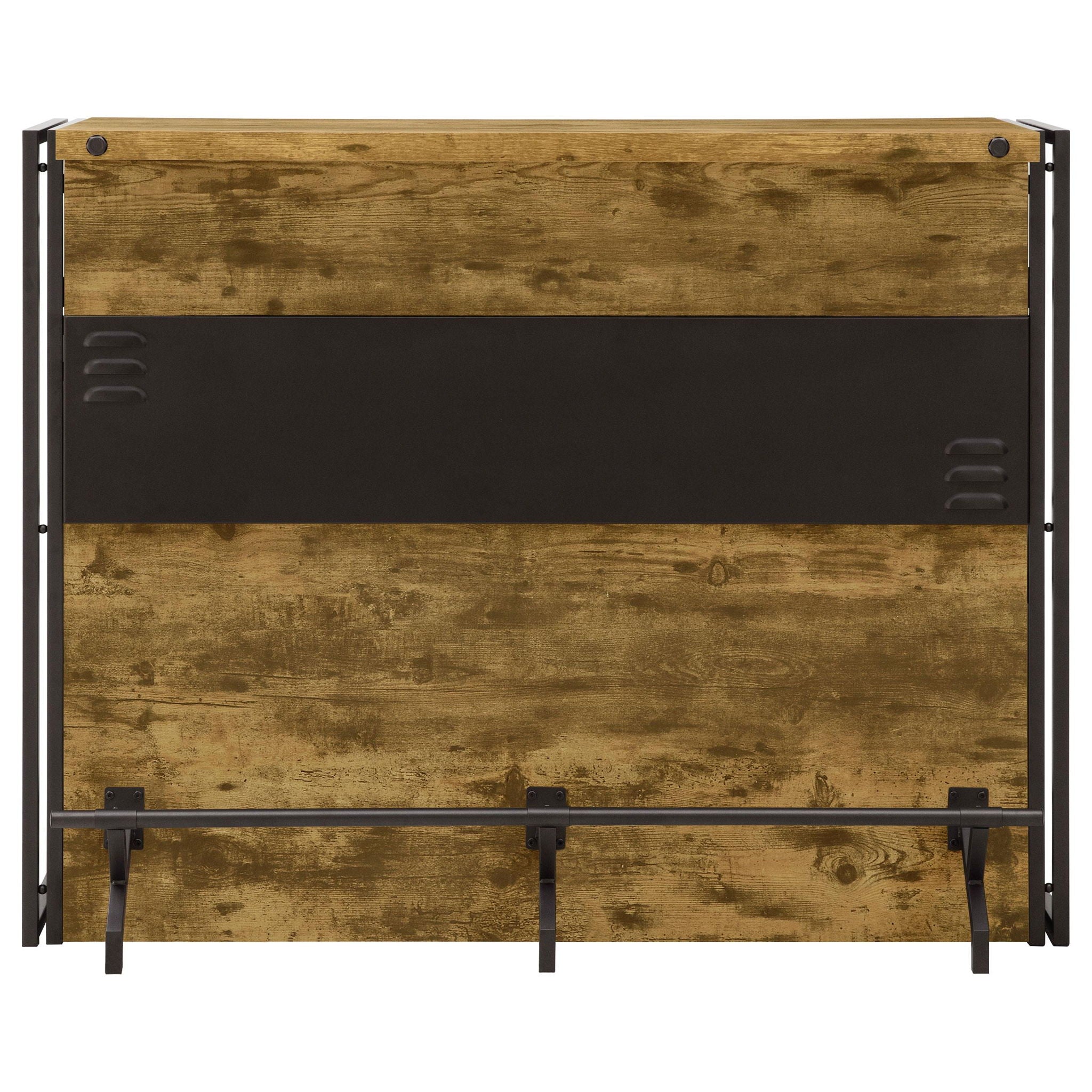 Renaldi 3-shelf Home Bar Wine Cabinet Rustic Nutmeg