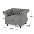 Nexuson - Upholstered Chesterfield Chair With Deep Tufted And Nailhead Trim
